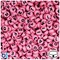 BeadTin Dark Pink Opaque 7mm Coin Plastic Alpha Beads - Black Letter Mix (250pcs)